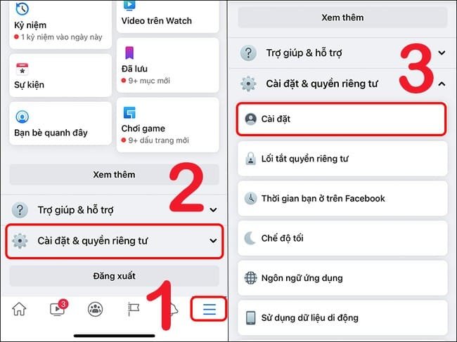 Cài đặt Facebook