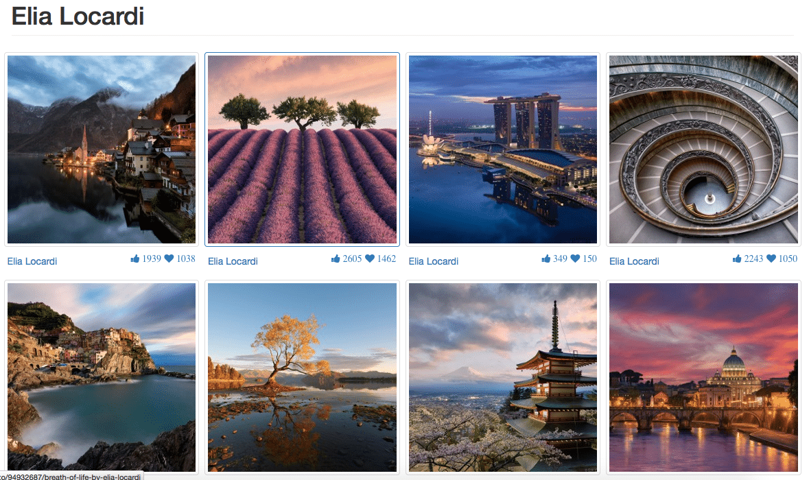 người dùng 500px đăng ảnh