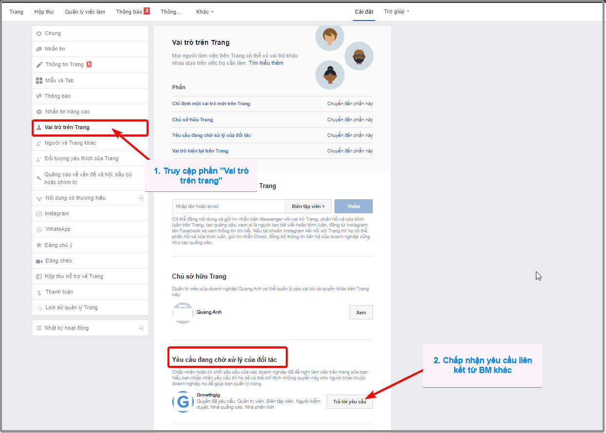 Liên kết Fanpage với Business Manager
