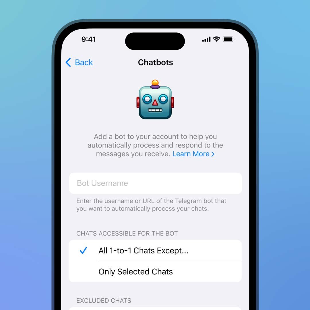 Giao diện tạo bot Telegram