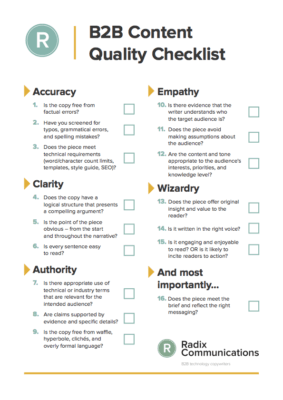 B2B Content QA Checklist