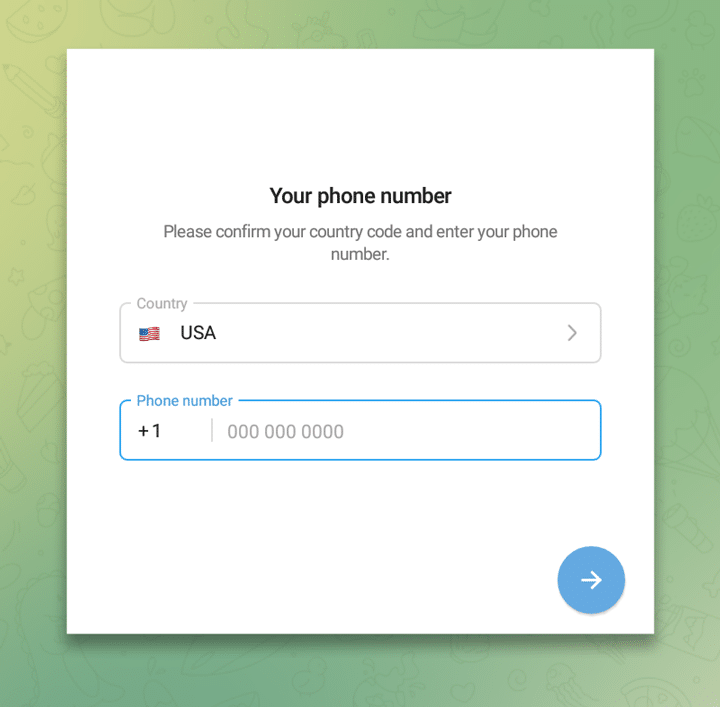 Cách tạo tài khoản Telegram và bảo mật thông tin cá nhân khi lập trình bot. 3 Country Code Image