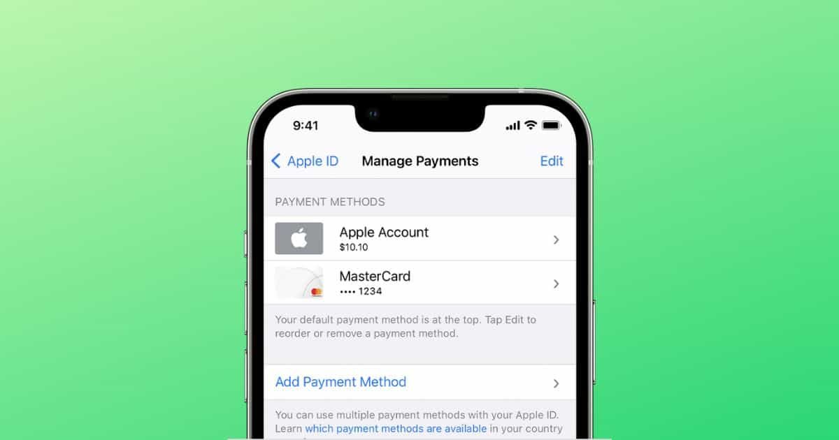 How to Fix the Edit Button Grayed Out in Payment Method on iPhone