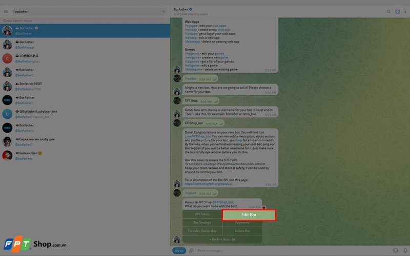 Telegram Bot hỗ trợ khuyến mãi