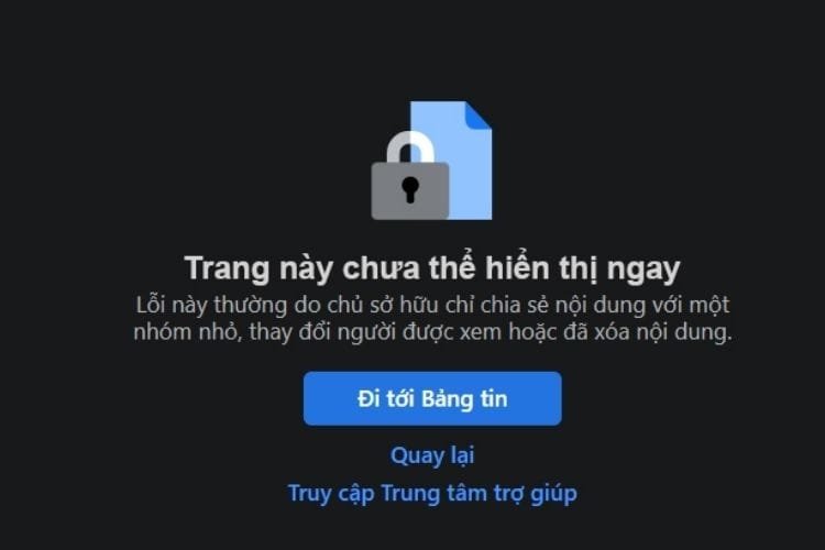 Lỗi Facebook không hiển thị
