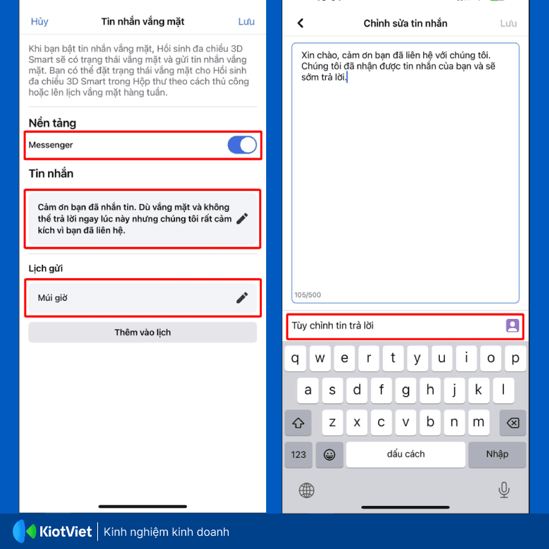 Cấu Hình Tự Động Trả Lời Tin Nhắn