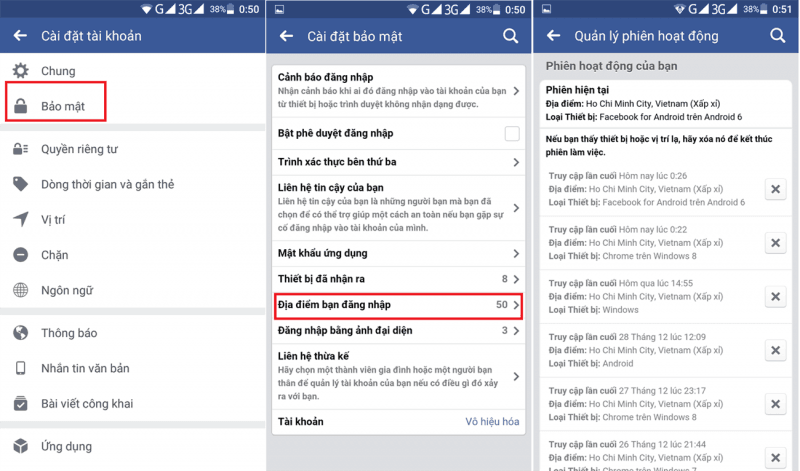 Sử dụng tính năng "Where You're Logged In"