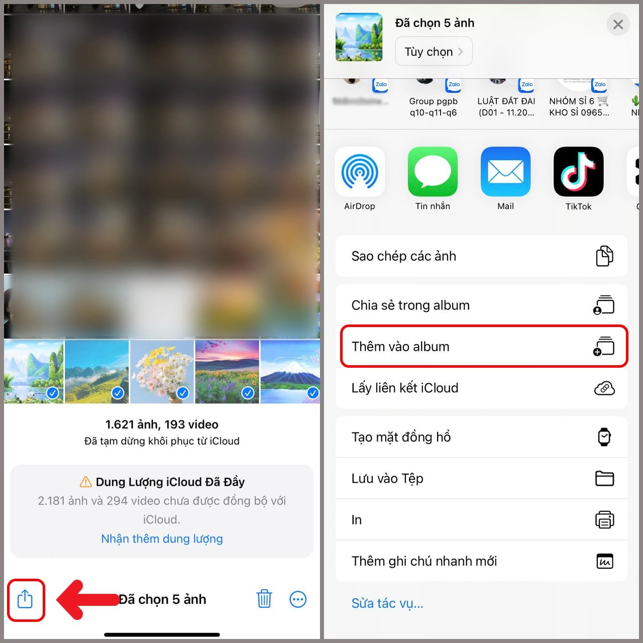 Clip ảnh trên iPhone