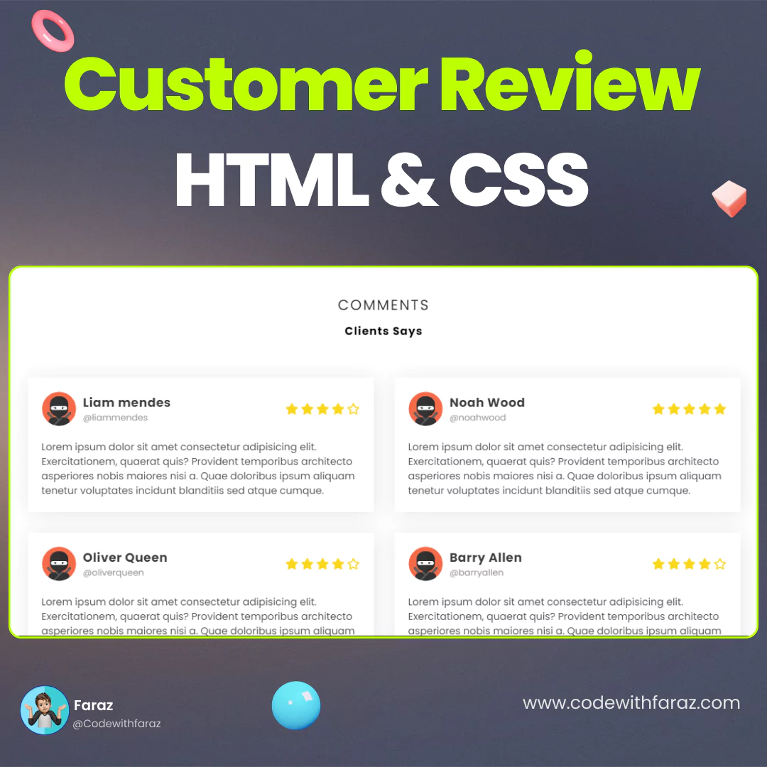 Responsive Customer Review Section