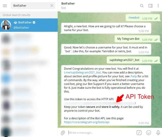 Telegram bot API connection