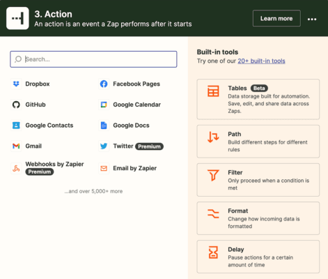 facebook lead ads to google sheets 11 action select