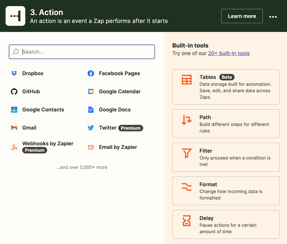 facebook lead ads to google sheets 11 action select