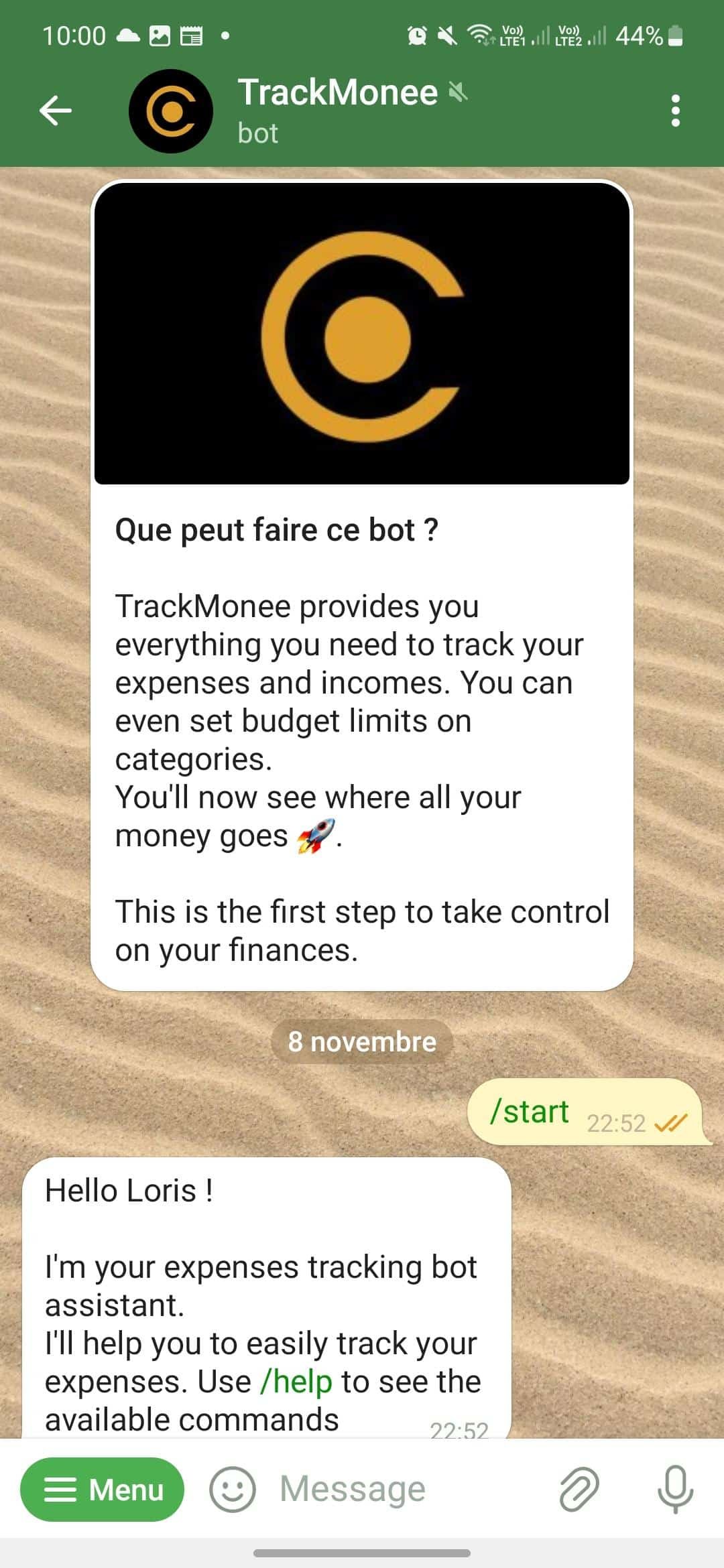 Telegram Finance Bot Tracking Expenses