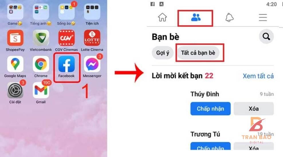 Lọc Bạn Bè Thủ Công