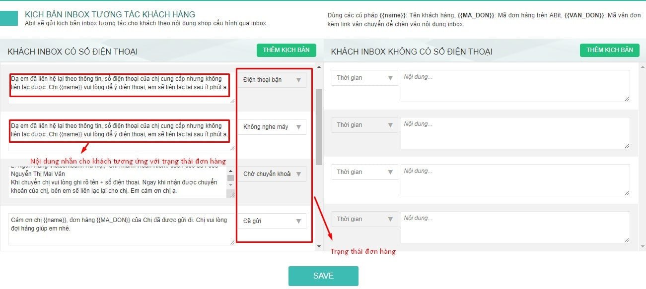 Hướng dẫn nhận thông tin đơn hàng