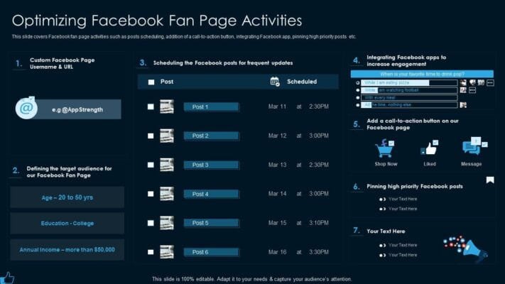optimizing facebook fan page activities facebook marketing strategy for lead generation slide01