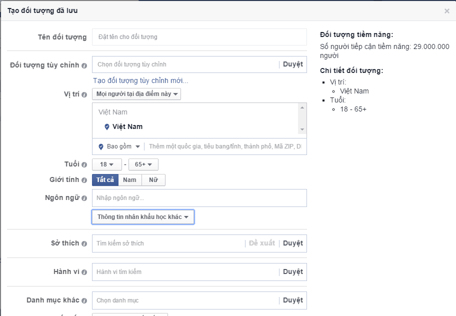 phuong thuc xac dinh khach hang muc tieu facebook