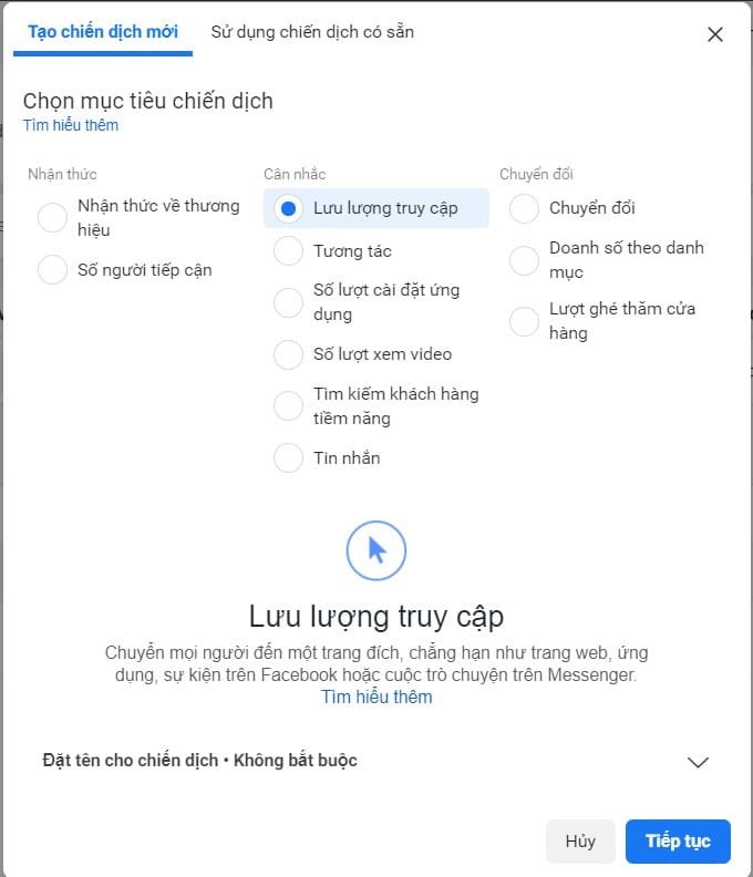 Hình ảnh minh họa cách chọn đối tượng cho quảng cáo Facebook