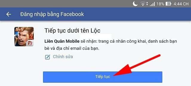 Lỗi Đăng Nhập Liên Quân Mobile Bằng Facebook Trên Android 3 Hướng dẫn sửa lỗi quyền truy cập Facebook